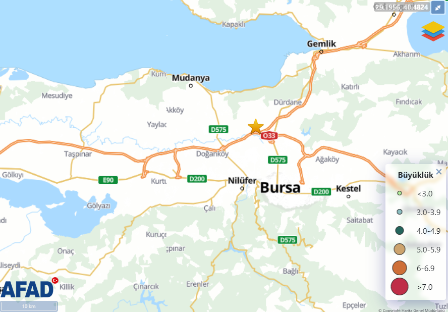 afad osmangazi deprem 27 mart 2024