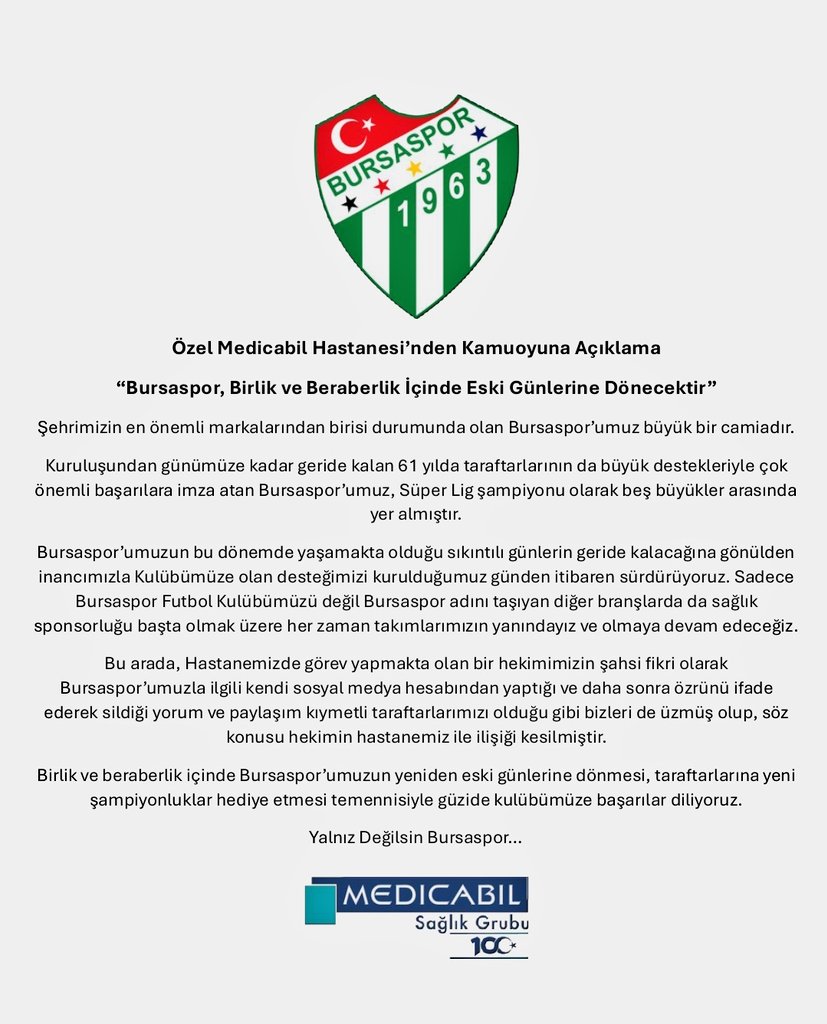 medicabil bursaspor aciklama