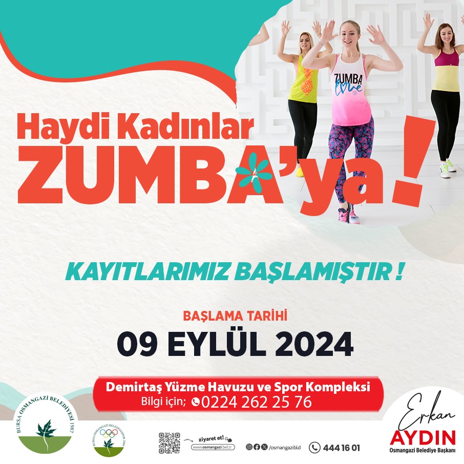 Kadınlar için zumba dersleri!