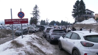 Uludağ’da otopark kaosu!